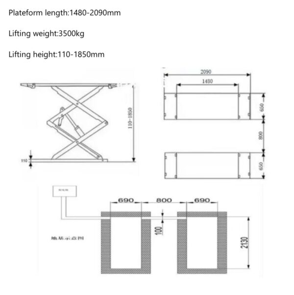 Impact 3.5 Ton Full Rise On-Floor Scissor Car Lift - Image 2
