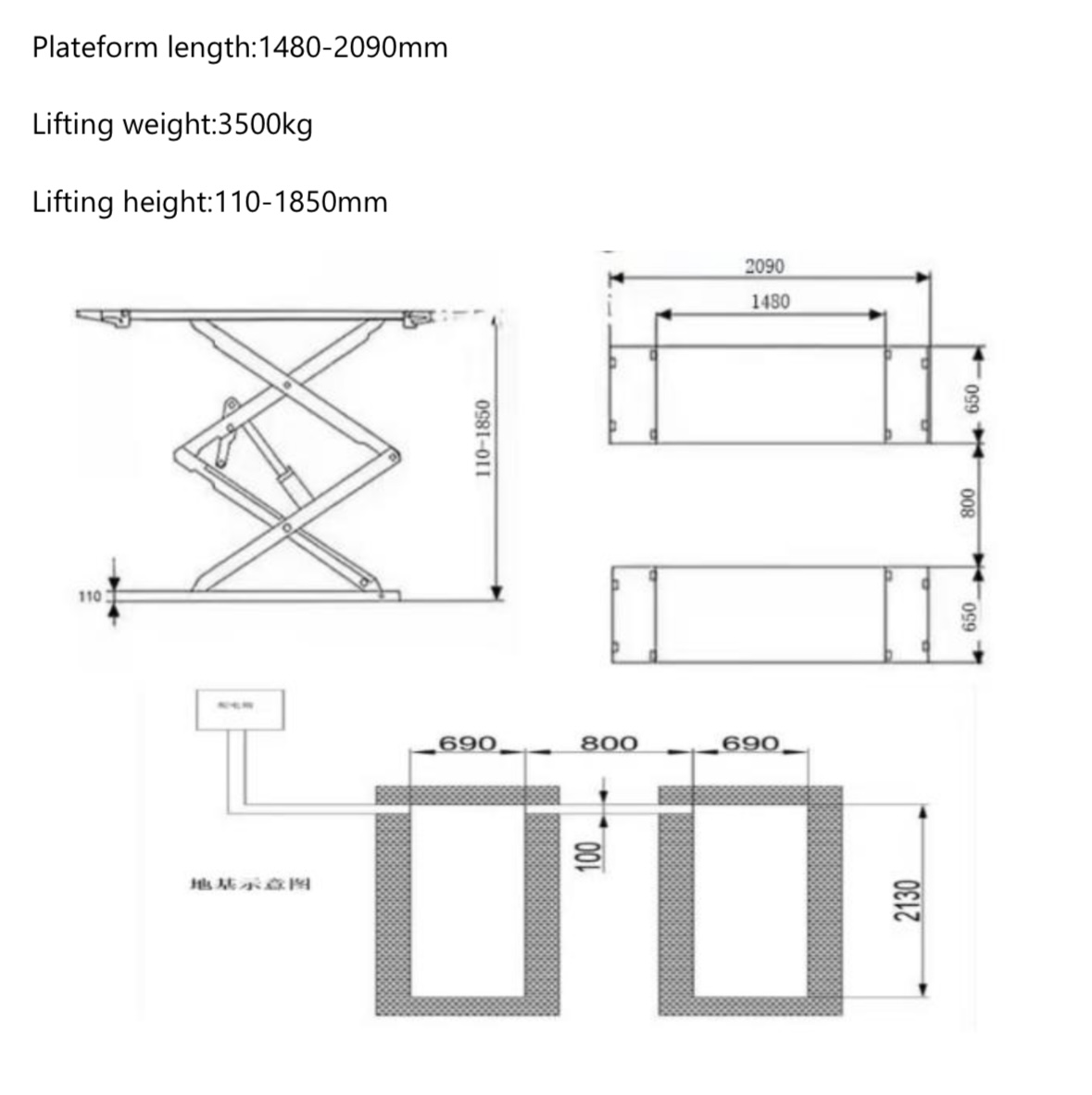 Full Rise Car Lift Buy 3 5 Ton Car Scissor Lift Impact Garage Supplies