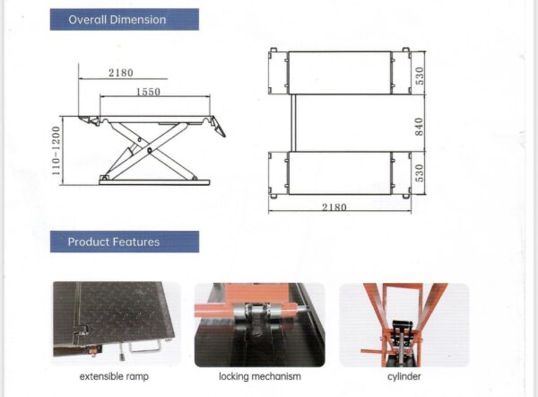 Impact MR1200 3.5 Ton Mid Rise Car Lift - 1.2M - Image 7
