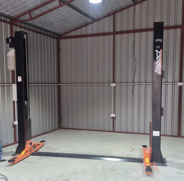 Impact 4 Tonne Two Post Baseplate Lift - Electric Locks - Image 2