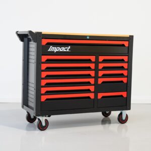 Impact 12 Drawer Tool Cabinet and Bench with 10 Drawers of Tools
