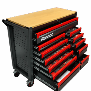 Impact 12 Drawer Tool Cabinet and Bench with 10 Drawers of Tools