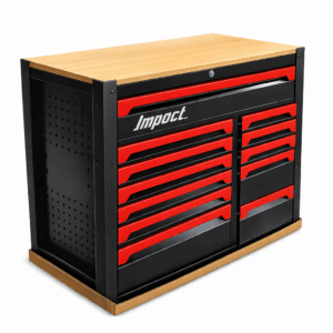 Impact 12 Drawer Tool Cabinet and Bench with 10 Drawers of Tools